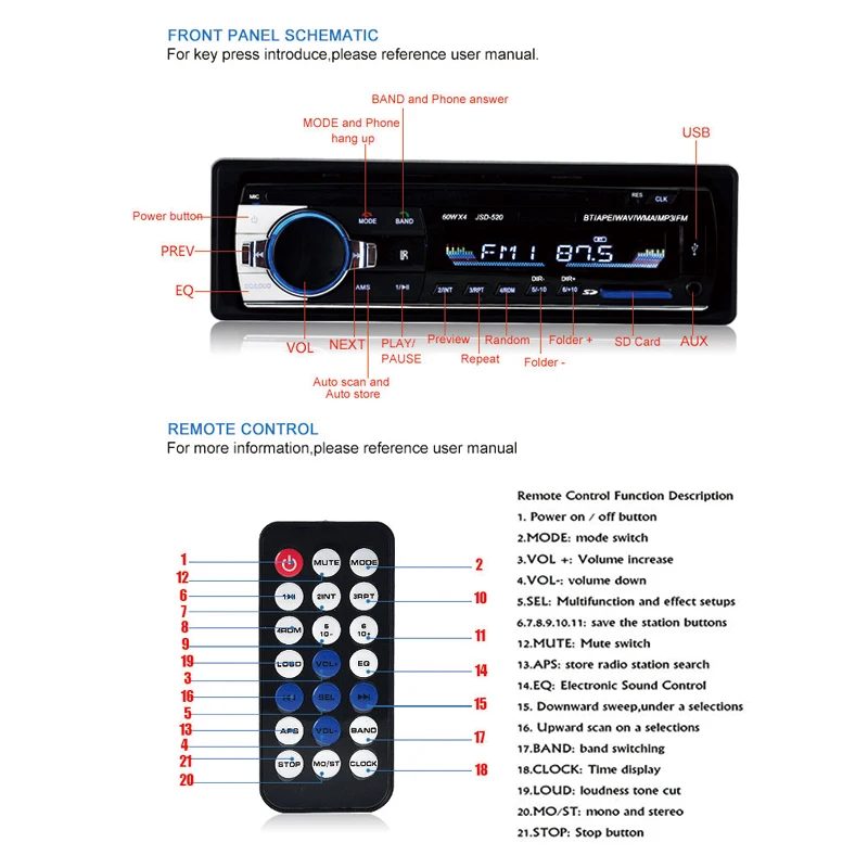 Car Audio Bluetooth fm-передатчик Зарядное устройство Автомобильный MP3-плеер радио тюнер Aux