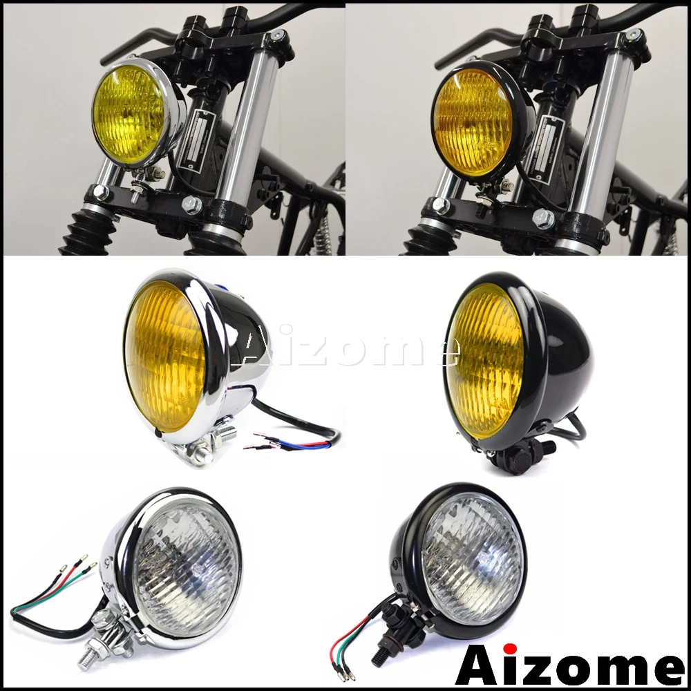 Налобный фонарь для мотоцикла E4 4 5 дюйма винтажная фара Harley Honda Yamaha BMW Sportster Road King