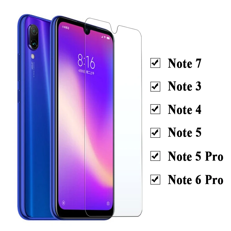 Защитное стекло 9H для Xiomi Redmi Note 7 6 5 Pro закаленное Xiaomi 4 3 4X Защитная пленка экрана |