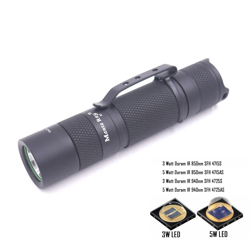 Manta Ray S1 черный IR 850nm/940nm светодиодный фонарик, Osram/Oslon 3 w/5 w черный светодиодный фонарик внутри, функция ночного видения