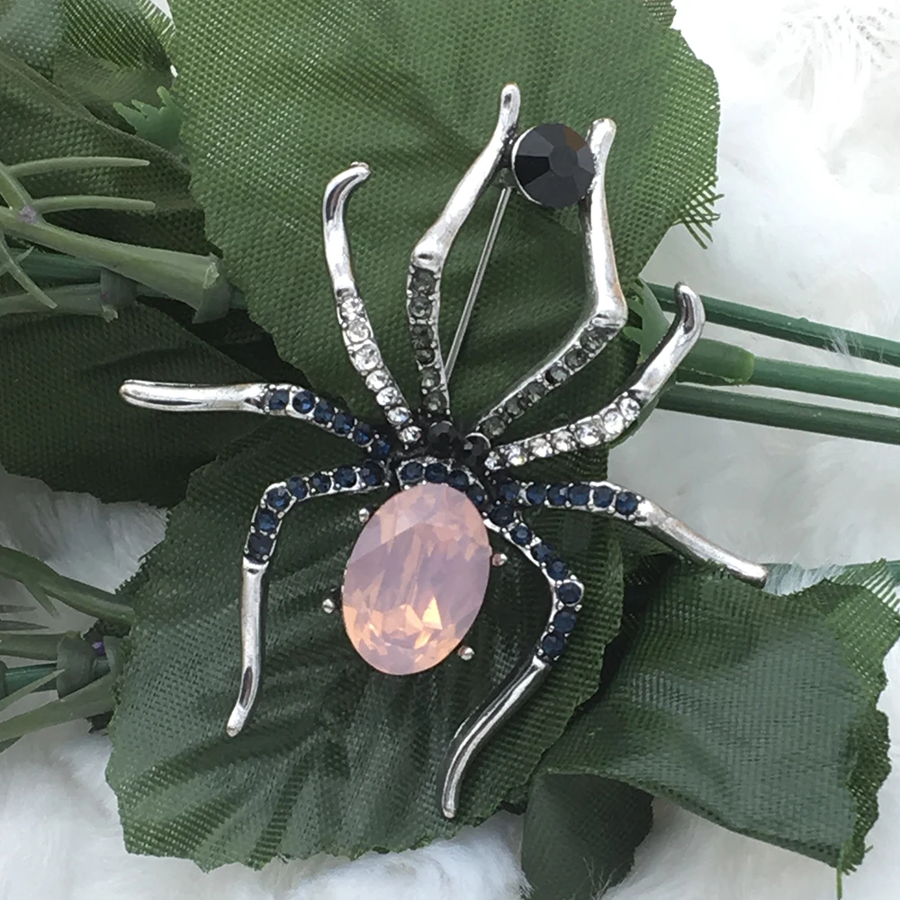 Earofcorn модная Изысканная инкрустация Стразы Броши пауки животные серия