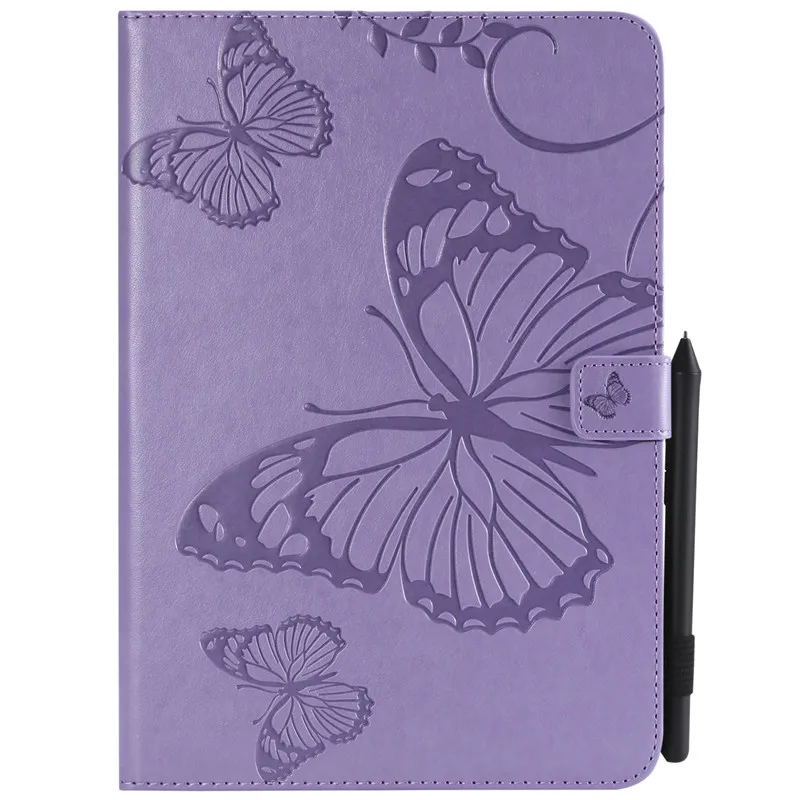 Purple Wekays для samsung Tab A 9,7 T550 мультфильм бабочка кожаный чехол Funda для samsung Galaxy Tab A 9," T550 T555 чехол для планшета - Цвет: Purple