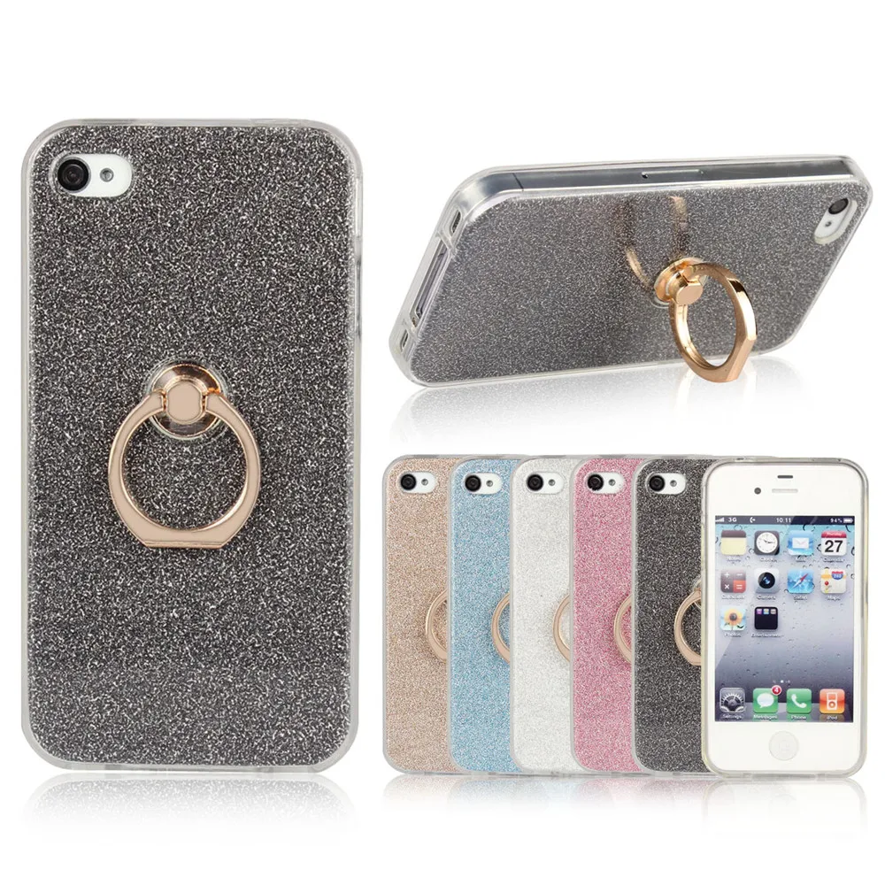 Роскошный блеск искристый Блестящий ударопрочный чехол для iPhone 4 4S кремния