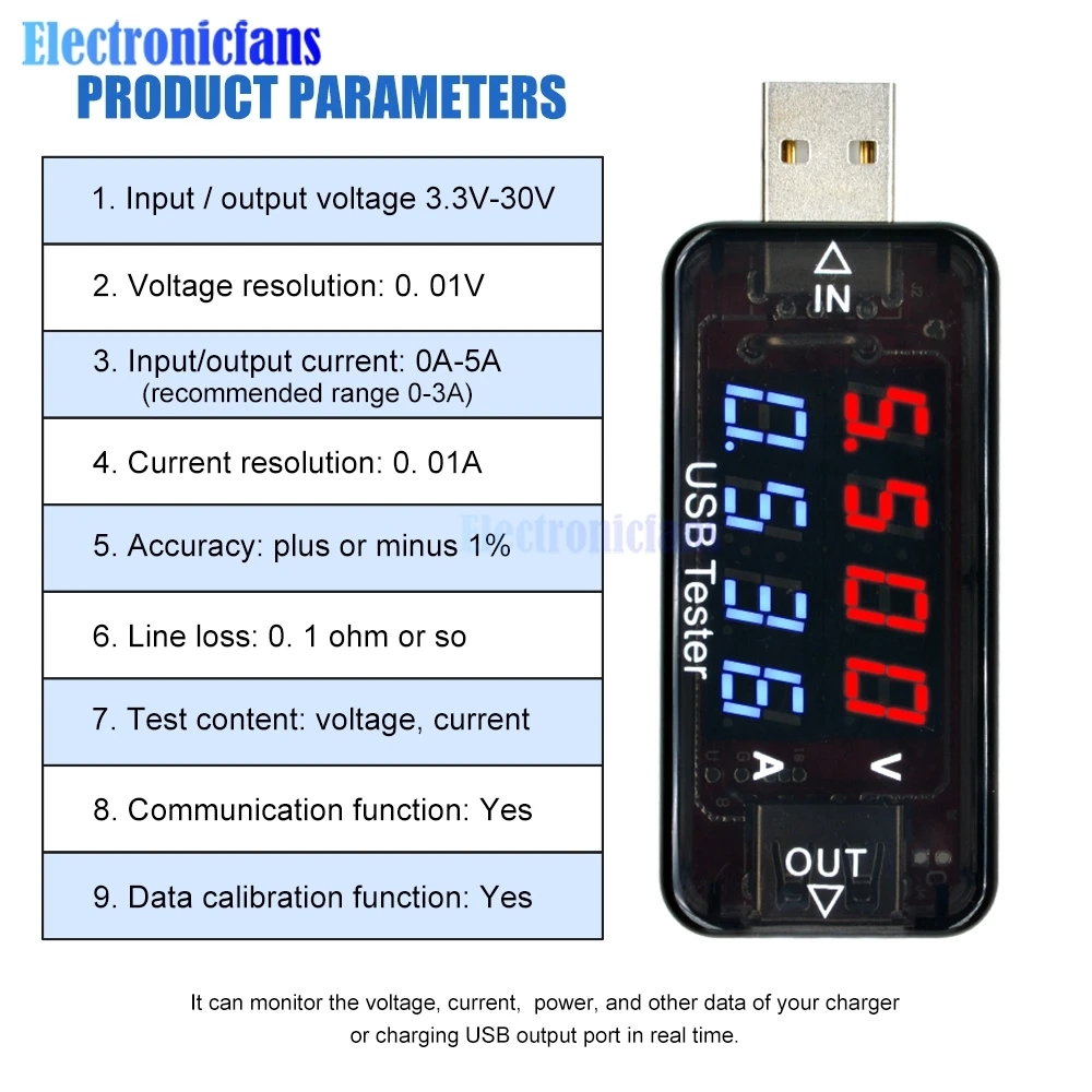 Высокоточный USB тестер для зарядки высокоточный портативный вольтметр амперметр