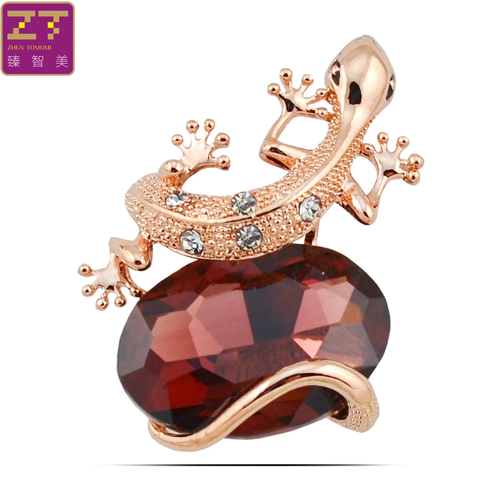 Zhen томоми привлекательный индивидуальность ящерица Кристалл шарф корсаж пряжки