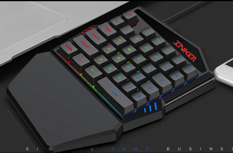 Игровая клавиатура механическая мини K 35 клавиша светодиодный Usb эргономичная Одноручная Проводная клавиатура 1,5 метров для ПК мини клавиатура