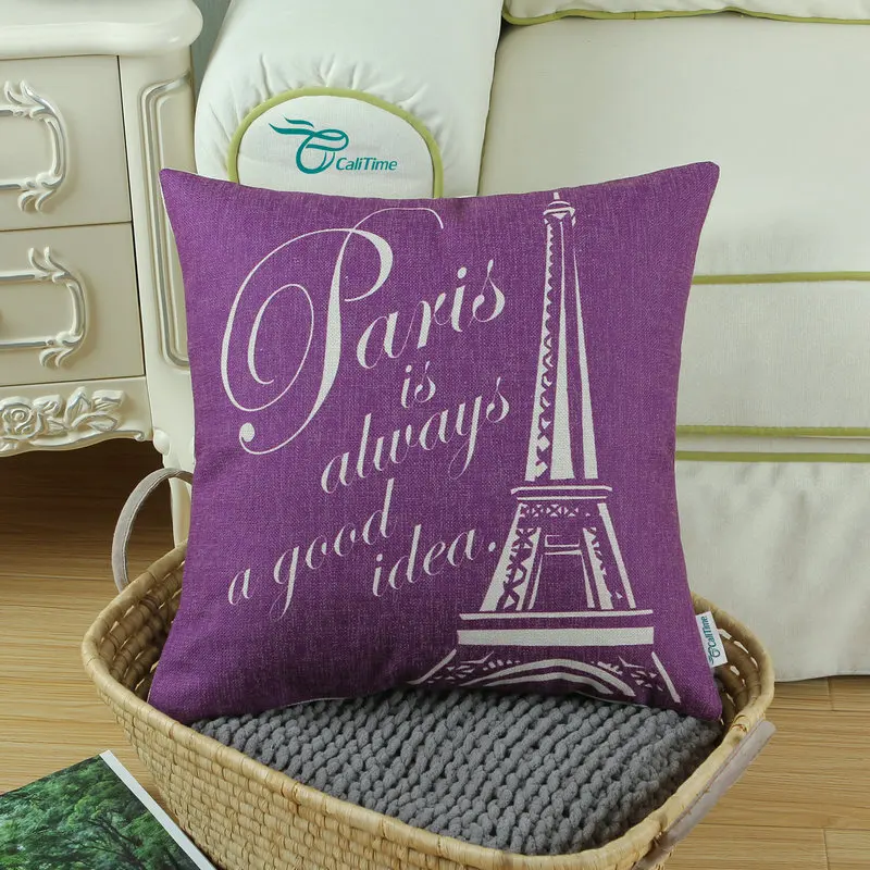 CaliTime фиолетовые декоративные подушки Подушка раковина чехол домашний диван