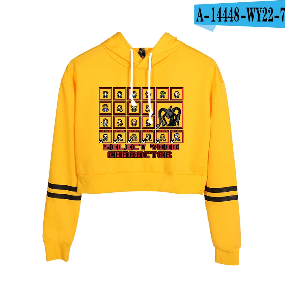yellow Новые вещи модные с длинным рукавом укороченные толстовки женские с капюшоном пуловеры кроп Топы Новое поступление, горячая Распродажа уличная одежда - Цвет: yellow