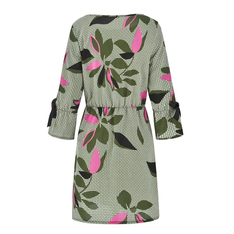 Finging me 2XL, милое платье для девочек с бантом, Kawaii, Мини Сарафан, женское летнее Повседневное платье с круглым вырезом и цветочным принтом, женское пляжное платье в стиле бохо