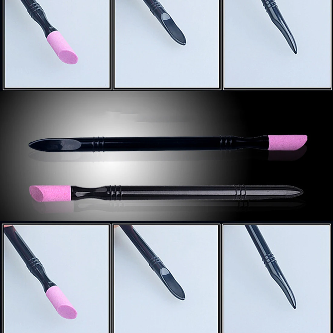 Кварцевая палочка для удаления кутикулы 1 шт. ручка ложка пилка ногтей черный