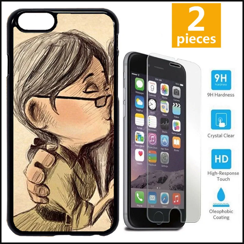 Romantic Love Carl &amp Ellie Matching Couple Phone Case Cover For iPhone X 7 8 Plus Xs Max 6 6s 5s Samsung + Tempered Glass A146 |