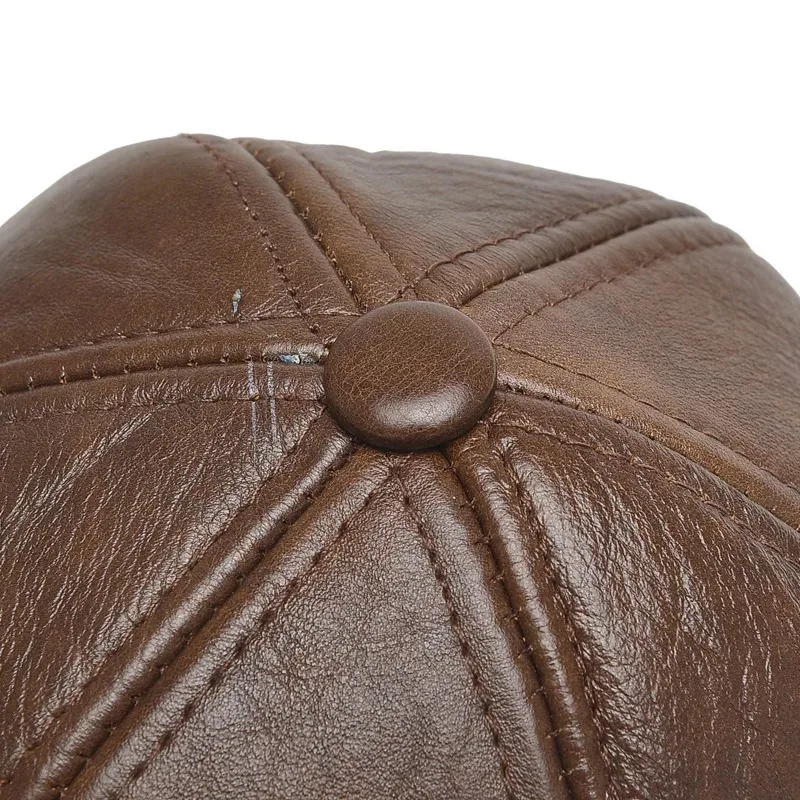 2018 Фирменная Новинка стиль для мужчин из натуральной яловой кожи бейсболка