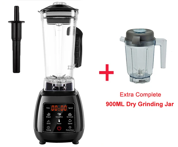 BLACK Extra Dry Jar BPA бесплатно цифровой сенсорный экран автоматически программа 3HP блендер миксер соковыжималка Высокая мощность пищевой процессор лед зеленый смузи - Color: BLACK Extra Dry Jar