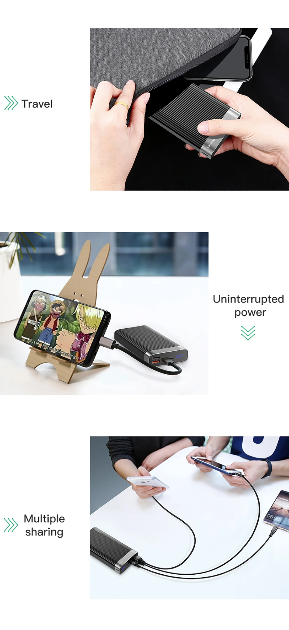 Baseus 20000 mAh Quick Charge 3,0 power Bank 20000 mAh type C PD QC3.0 портативное Внешнее зарядное устройство power bank для Xiaomi Mi