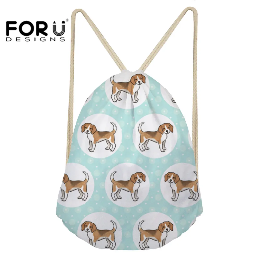 FORUDESIGNS/спортивная сумка для детей фитнеса девочек сумки на шнурках Beagles с принтом