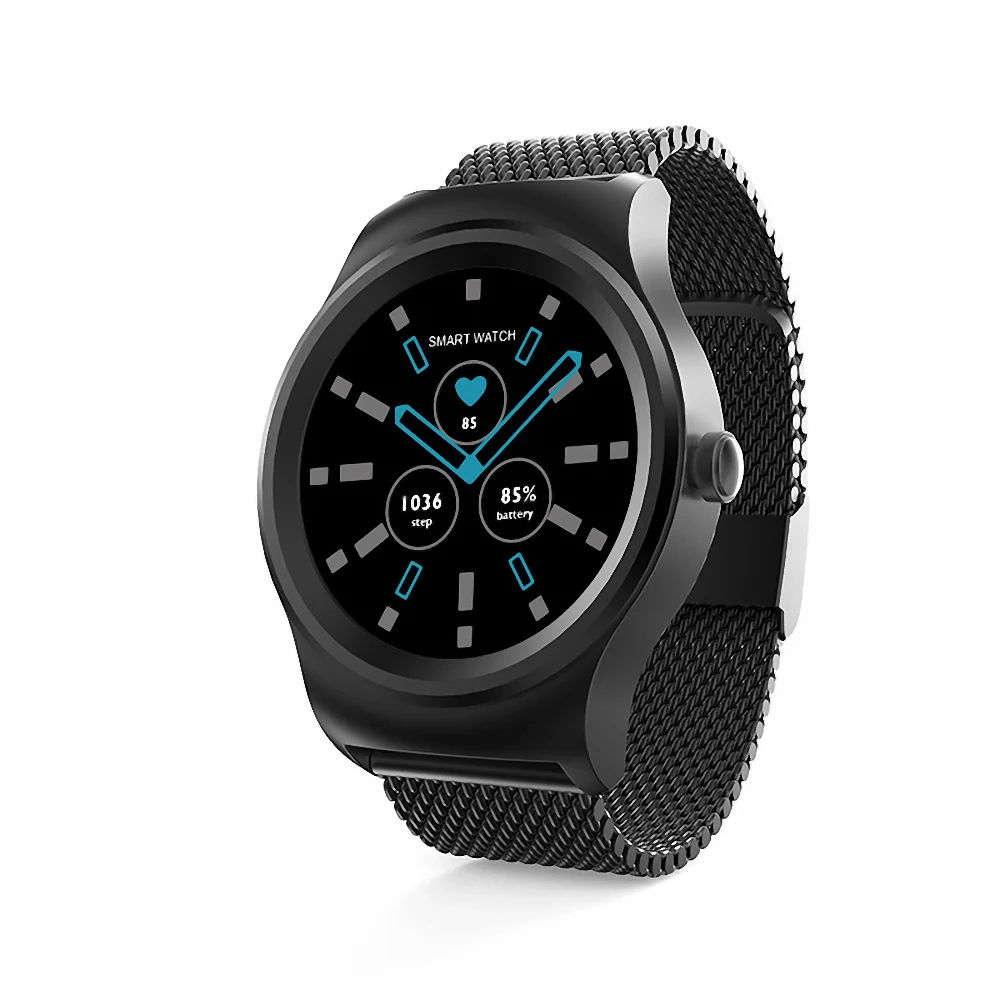 Black Steel Умные часы 1," ips дисплей MTK2503A трекер активности Smartwatch 300 мАч 128 МБ+ 64 Мб управление музыкой дистанционная камера умные часы - Цвет: Black Steel