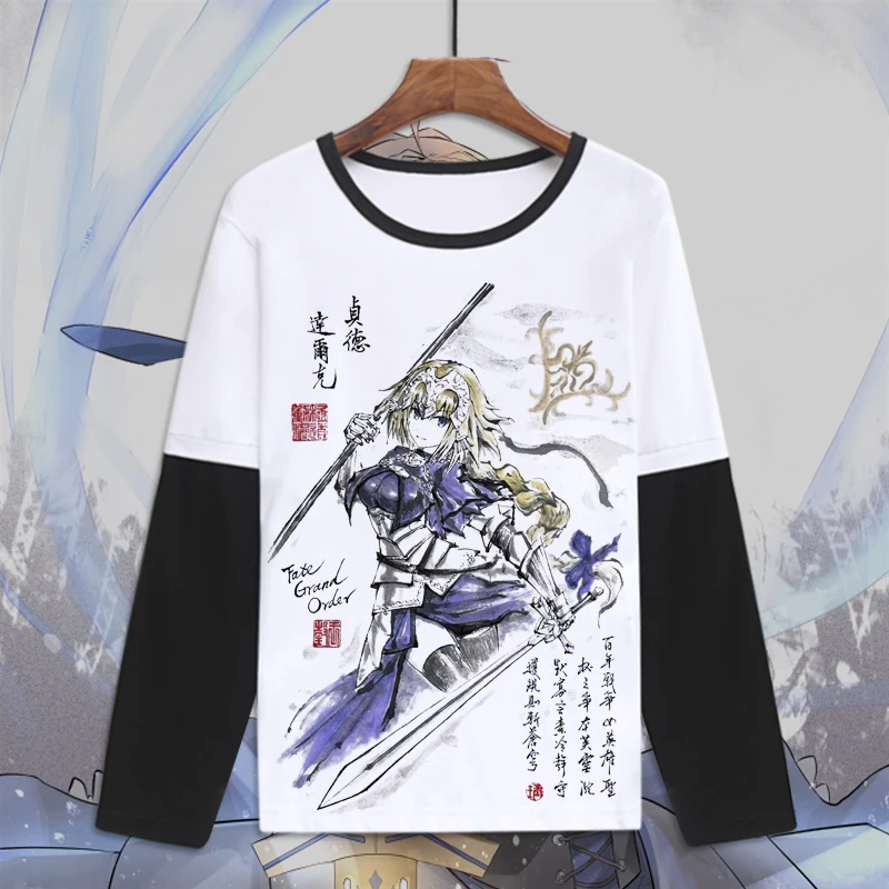 Мужская футболка с длинными рукавами Fate grand order забавная fgo надписью Apocrypha saber