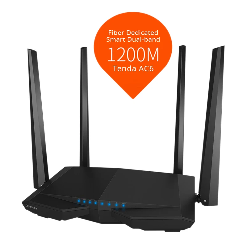 Беспроводной WiFi роутер Tenda AC6 Wi Fi ретранслятор 802.11AC 1200 Мбит Dual Band VPN английский