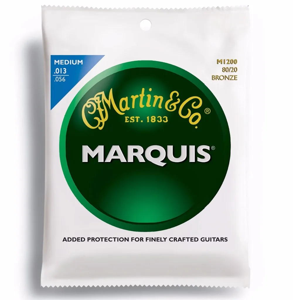 

MartinGuitar M1200 Marquis 80/20 Bronze Wound Acoustic Guitar Strings, Medium, 013-056