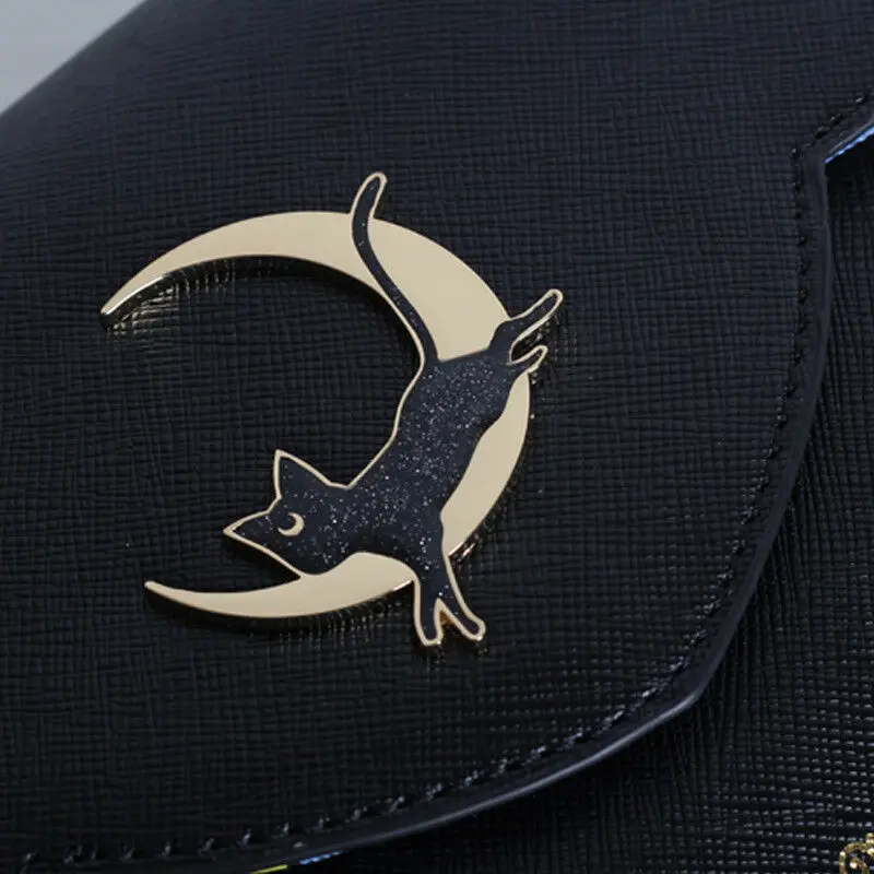 Японская аниме Сейлор Мун 20th anniversary Luna Cat PU кожаная сумка через плечо сумка-мессенджер черная сумка Милая