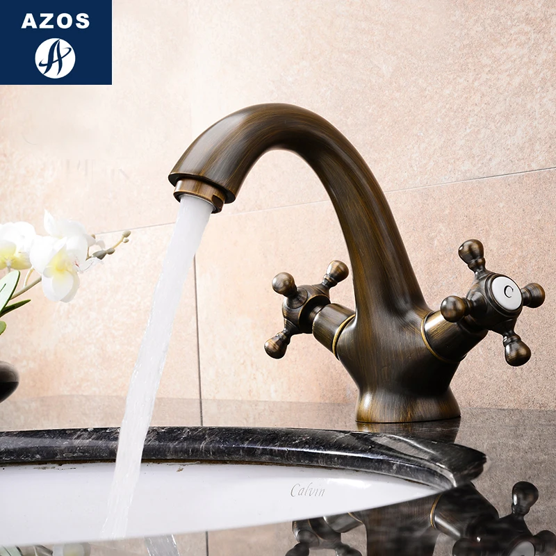 Смеситель для раковины Azos мягкая раковина латунный Белый Переключатель холодной