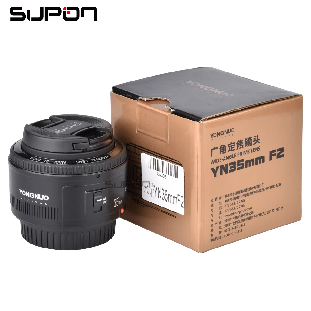 YONGNUO YN35mm объектив F2.0 широкоугольный объектив с большой апертурой фиксированный Автофокус Объектив EF крепление для Canon DSLR камер 600D 60D 5D