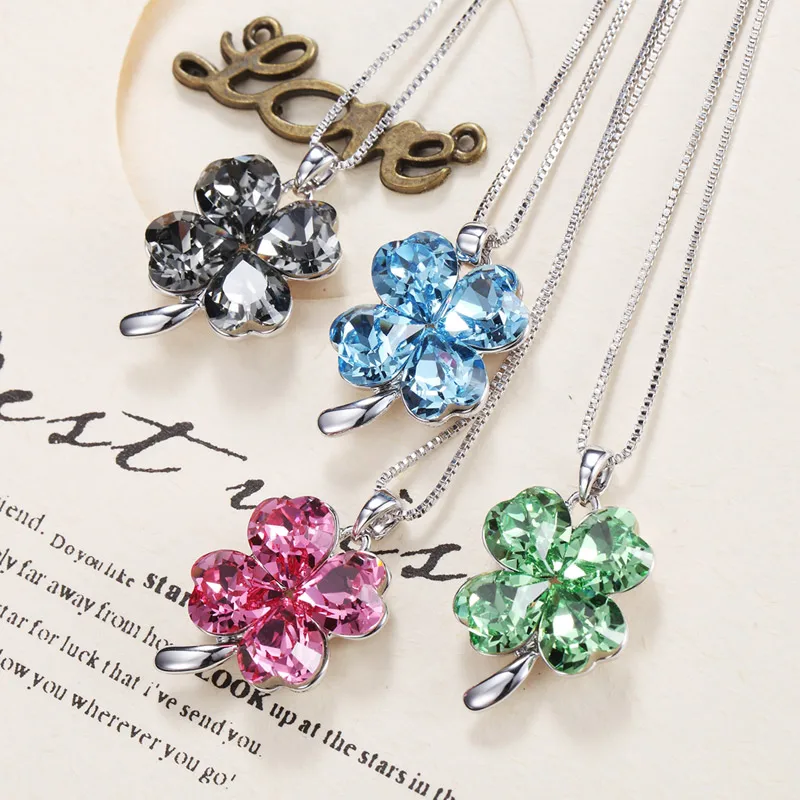 Neoglory MADE WITH SWAROVSKI ELEMENTS Хрустальный цветок клевера красочные Подвески для Для