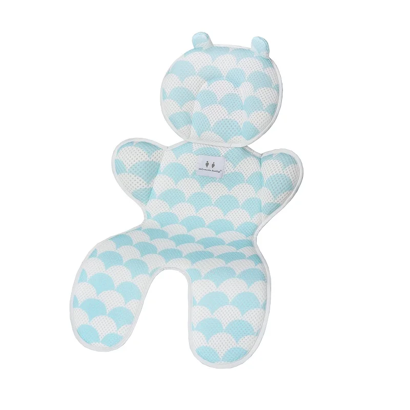 Blue fan shape 3D сетка Толстая детская коляска s Подушка сиденья Лето ребенок настил на коляску дышащий новорожденный Автомобильная сидение кресло коврик детская коляска аксессуары - Цвет: Blue fan shape