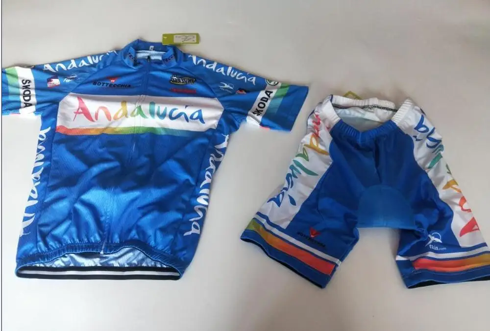 Jersey Set Велоспорт Андалусия профессиональная команда Велоспорт Джерси гелевая Подушка 19d набор велошорт Ropa Ciclismo Лето велосипедный майон одежда - Цвет: Jersey Set