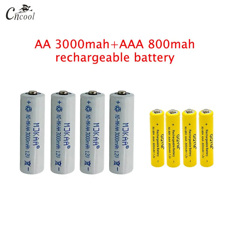 20 шт AA 3000mAh Ni MH аккумуляторы + AAA 800mAh Аккумуляторы|Перезаряжаемые батареи| |