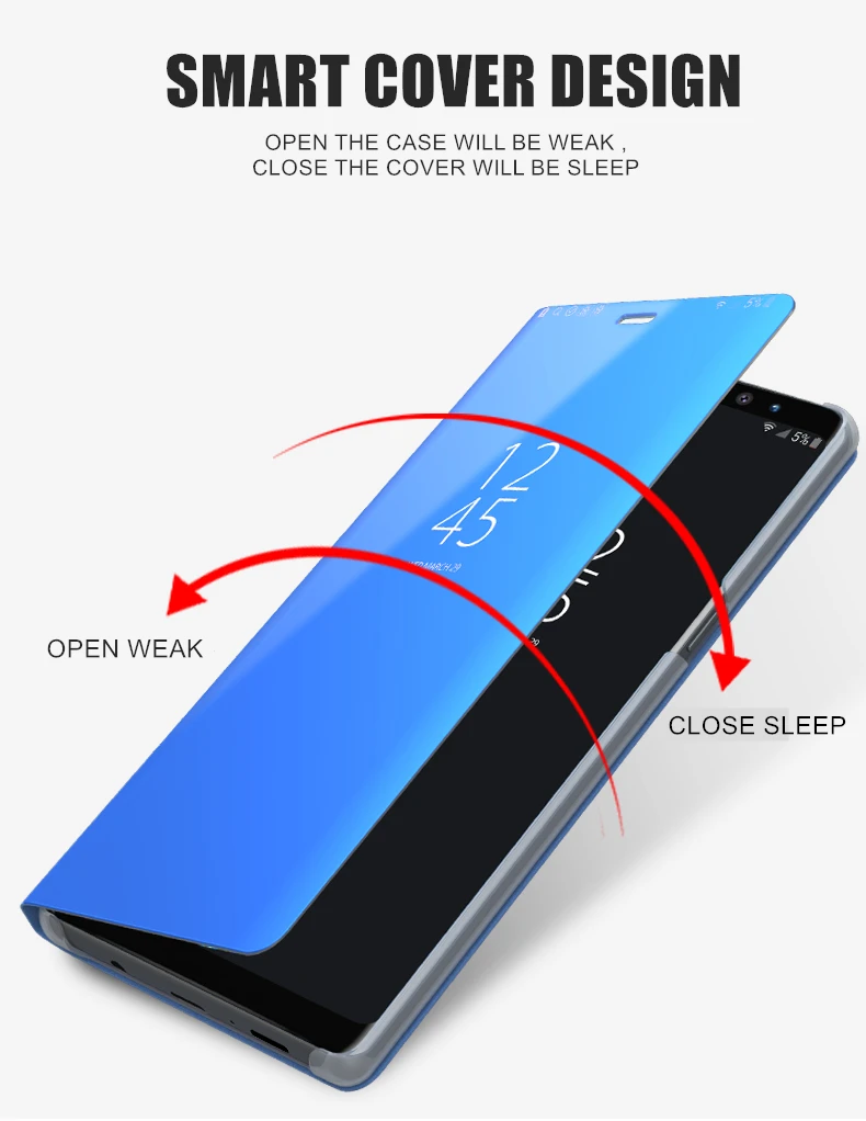 MaxGear роскошный кожаный умные флип-кейсы, зеркальные телефонные чехлы для Samsung Galaxy S6 S7 край S8 S9 Plus прозрачный чехол-подставка с окошками чехол