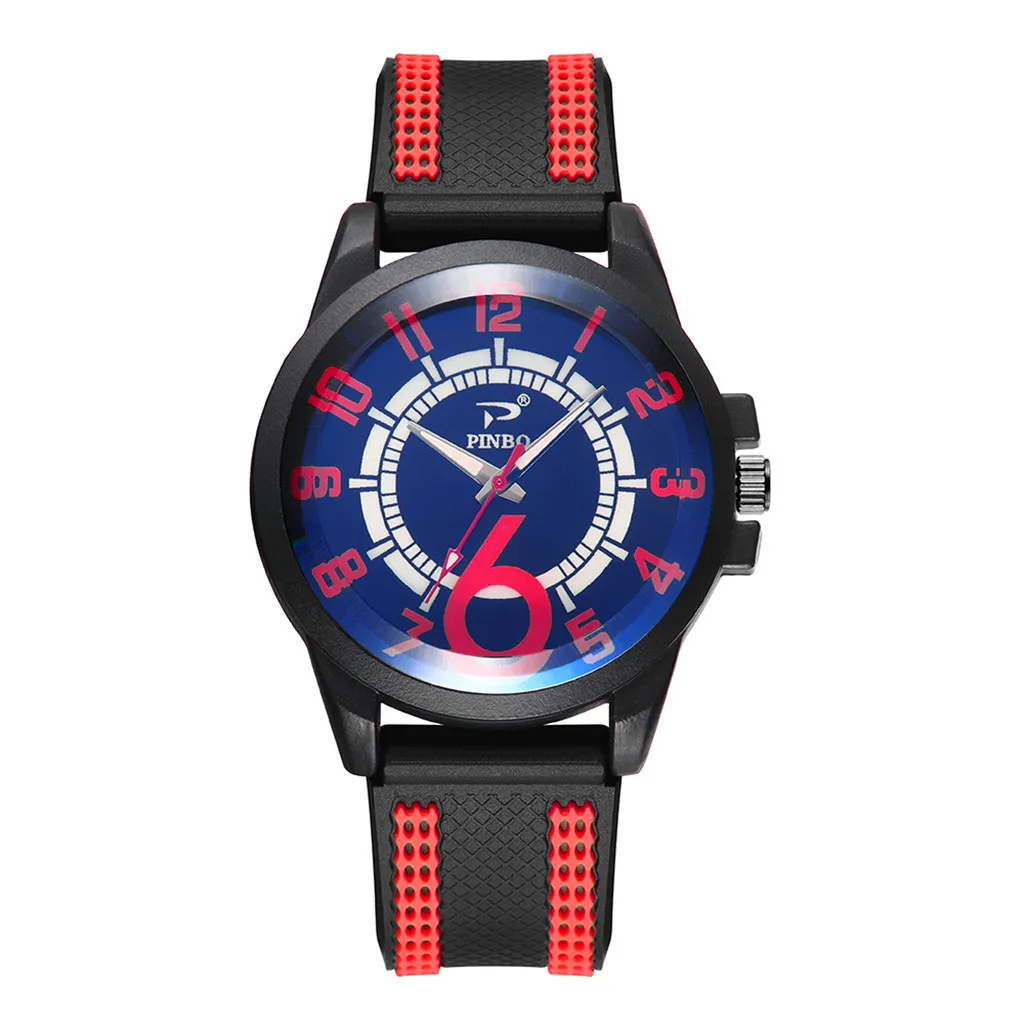 Horloges мужские мягкие силиконовые резиновые ремешки Бизнес Мужские наручные часы