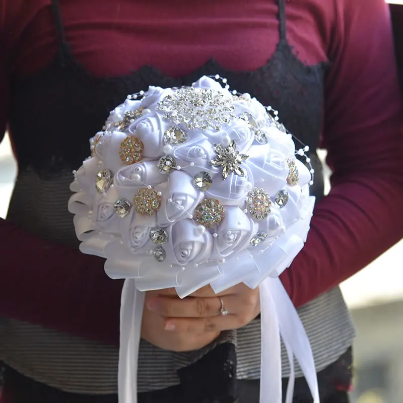 Kyunovia Бургундия брошь букет цвета слоновой кости невесты букеты de mariage искусственный кристалл свадебные цветы buque de noiva 4 цвета FE86