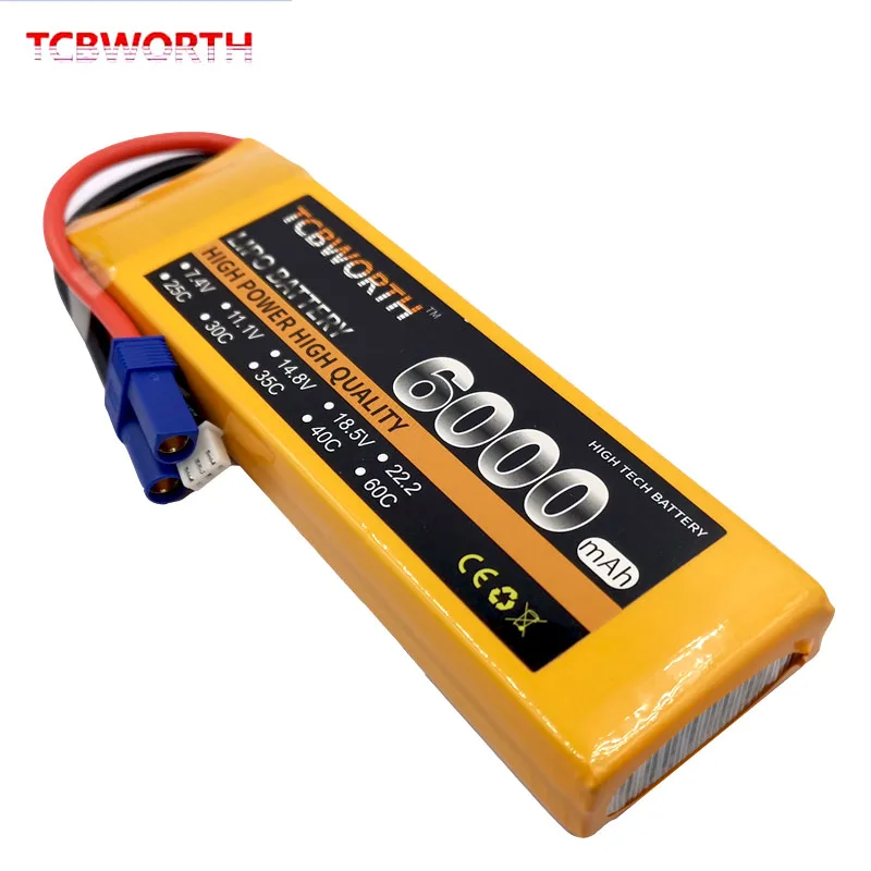 Батареи TCBWORTH 2S 7 4 в 6000 мАч 30C Радиоуправляемый Дрон LiPo аккумулятор для