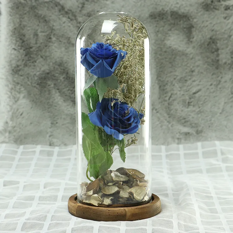 The Glass Cover Fresh Preserved Rose Roses Eternal Dried Natural Flowers 2 heads for Valentine's Day Christmas Gift | Дом и сад