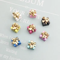 10pcslot colorful gift box enamel charms bracelets alloy christmas gift pendant for diy earring jewelry accessories yz110