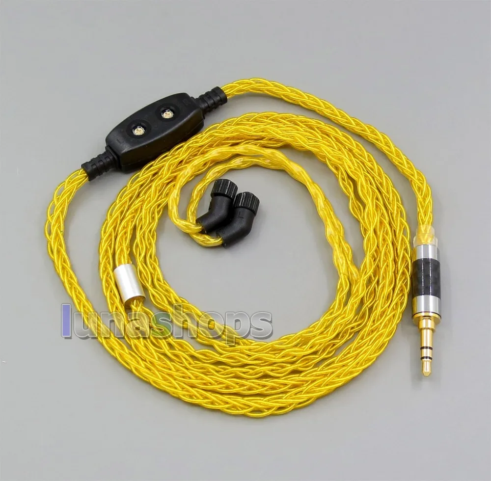 

LN006116 Gold 8 core 2.5 4.4 Balanced Pure Silver Plated Earphone Cable For AKR03 Roxxane JH24 Layla Angie AK70 AK380 KANN