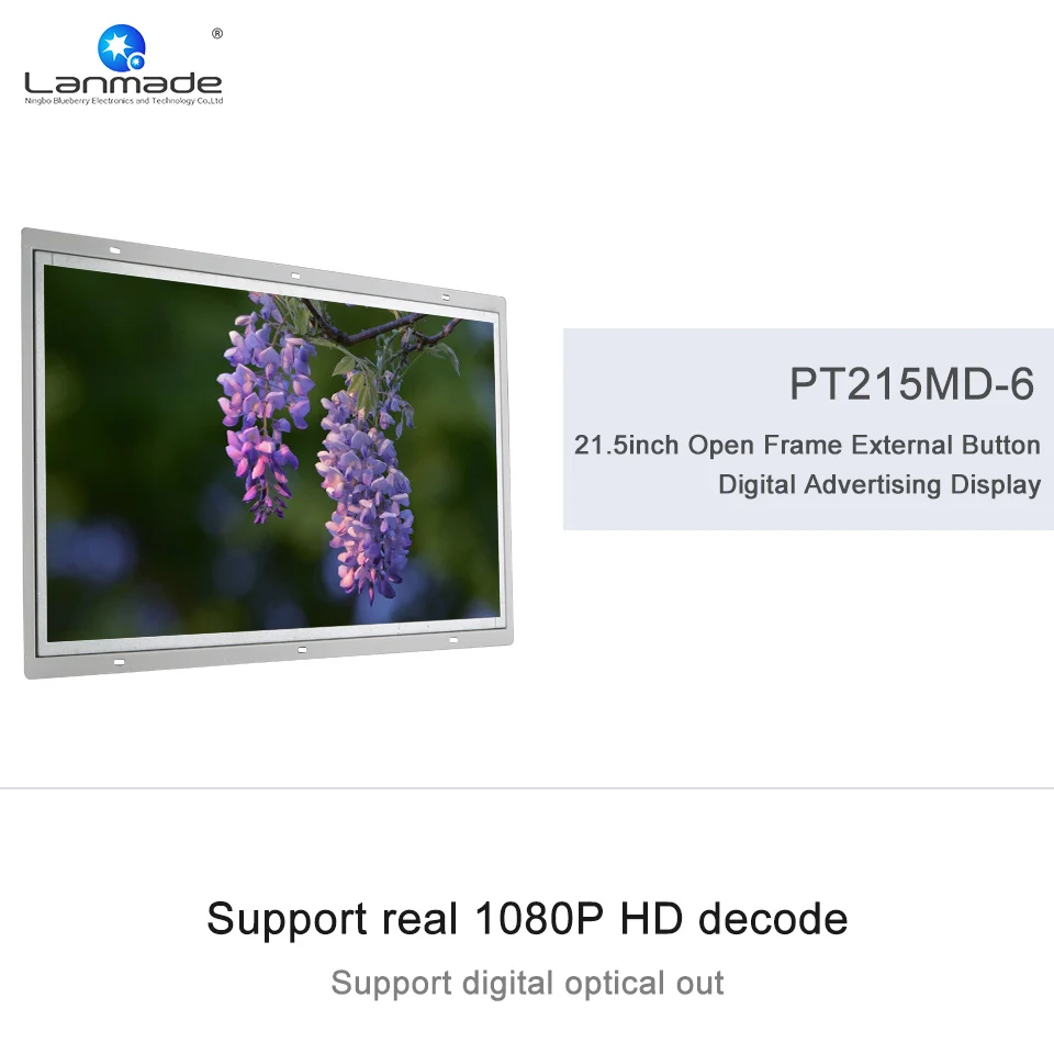 21,5 Дюймов открытым рамки led экраны 3,5 мм наушники кнопочный HD USB доска Тотем светодиодный реклама цифровые вывески экраны