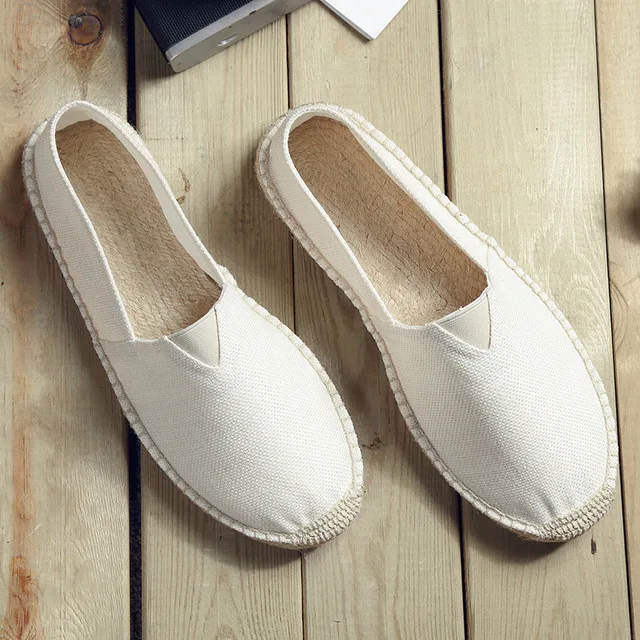 Plus Size 35-45 Embroider Women Flats 2021 Loafers Casual Slip on Shoes Women's Espadrilles Hemp Canvas Flat Shoes Chaussure