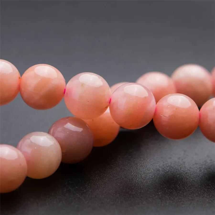 Wholesale Genuine Pink Natural Stone Bracelets Women Femme Stretch Healing Crystal Round Bead Opal Bracelet | Украшения и