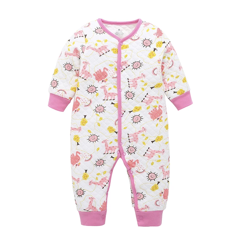 2019 spring and autumn baby infant clothes cotton long-sleeved hay Siamese romper boy girl cartoon single piece | Детская одежда и