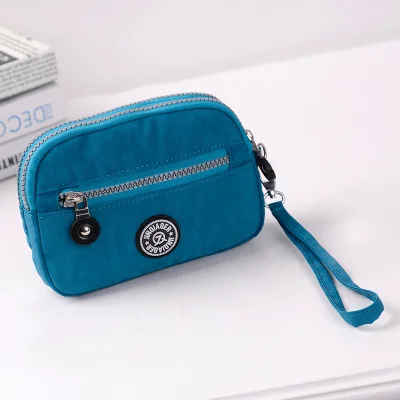 sea blue Модные мини портмоне женский клатч кошелек бумажник наручные сумки для женщин водонепроницаемый нейлон тряпичная сумка небольшой пакет sac - Цвет: sea blue