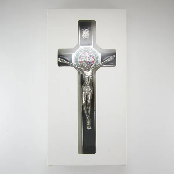 Черная эмаль 8 дюймов Святого Бенедикта крест большая стена | Украшения и