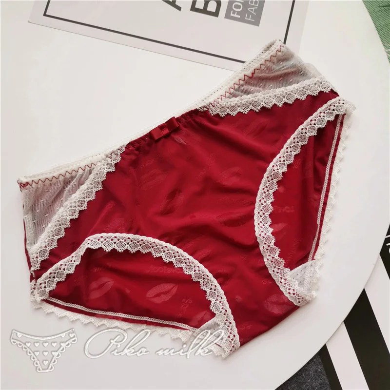 SP &amp CITY с рисунком губ ледяной шелк тонкое кружевное сексуальное нижнее белье для