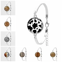 2019 new hot cattle leopard tiger pattern wild girl bracelet glass convex clothing womens bracelet jewelry