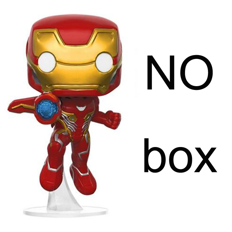 no retail box Мстители Marvel: Бесконечная война танос Железный человек Человек-паук Тор Капитан Американский Веном Халк Черная пантера фигурка виниловая модель игрушки - Цвет: no retail box