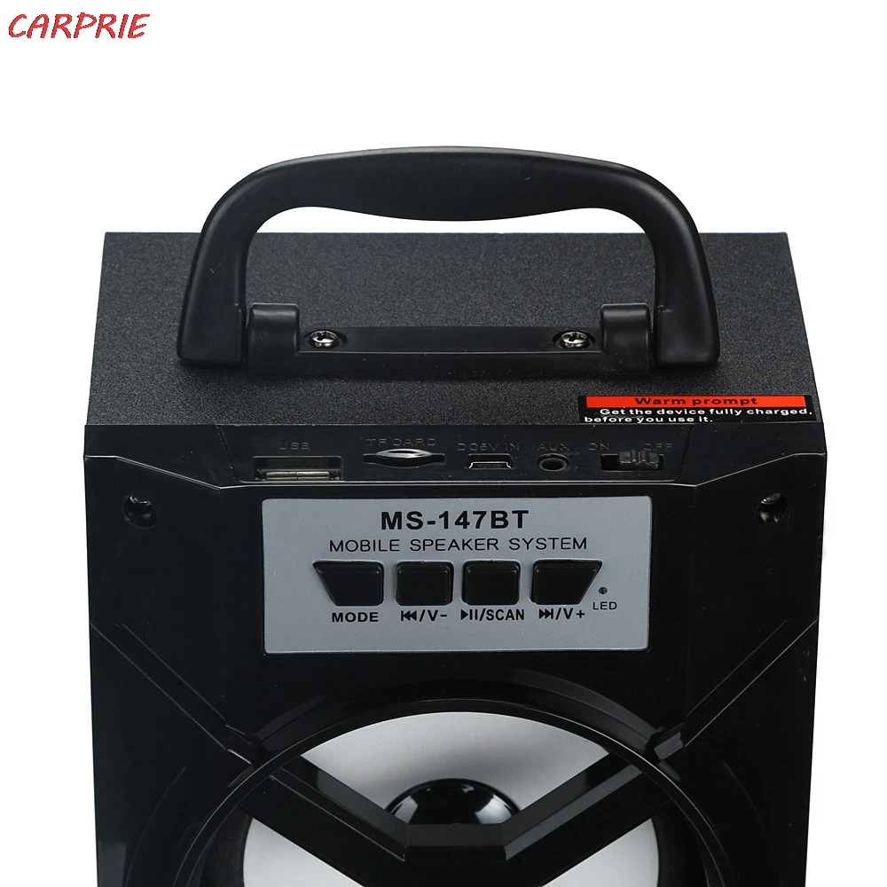 CARPRIE Led Bluetooth беспроводной портативный динамик супер бас с USB/TF/AUX/FM радио большая