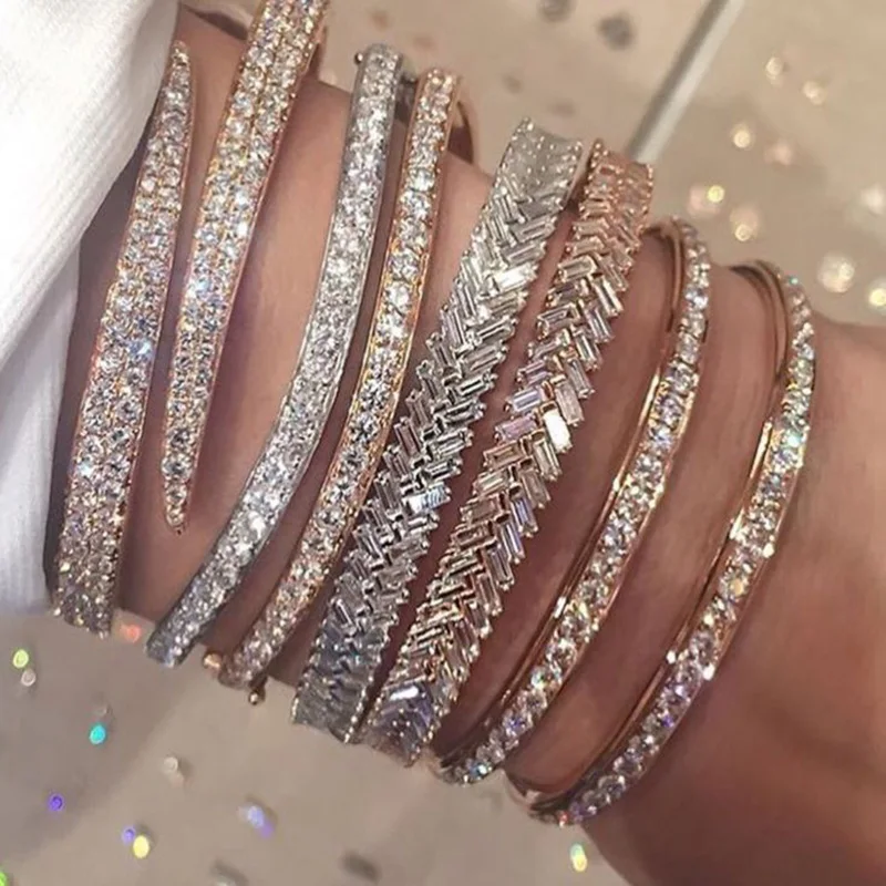 1 шт. женский браслет из змеи с фианитами|Браслеты| |