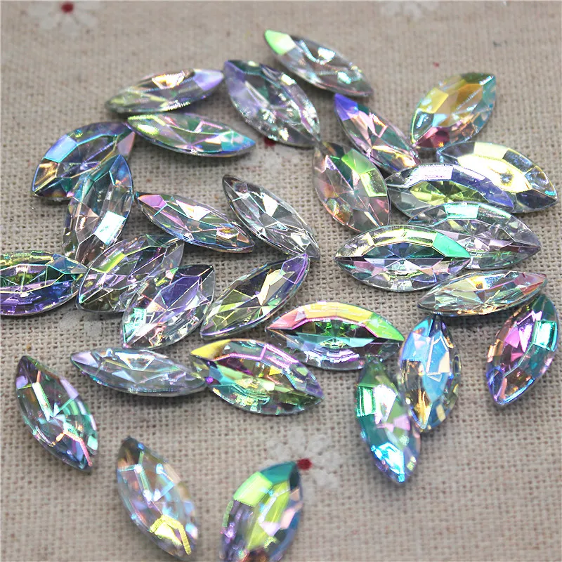 100 шт. прозрачный акриловый из горного хрусталя огранки маркиза горный хрусталь