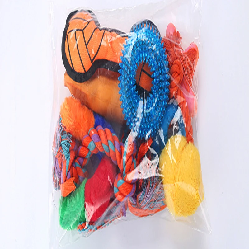 Собака скрип игрушки Жвачки набор резиновых хлопковые веревки перо плюшевые